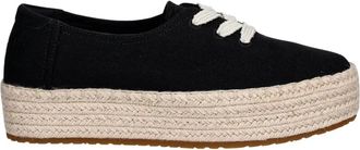 Toms Valencia Espadrille met Vetersluiting en Plateau - Dames - Espadrilles - Zwart - 41 EU - Schoenen