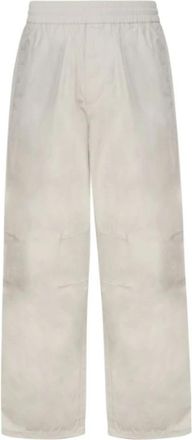 Burberry Rechte Pijp Broek met Trekkoordzoom - Heren - Wijde Broeken - Beige - M - Katoen - Broeken