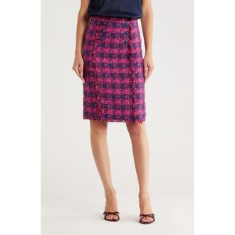 L'agence Kitty Tweed Pencil Skirt in Midnight/Acai/Ruby Tweed at Nordstrom Rack, Size 10