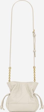 Saint Laurent Womens Mini Pochette Jamie White Leather Shoulder Bags