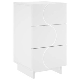 vidaXL Mesa De Noche Blanco 33,5 X 34,5 X 60 Cm Madera De Ingenier&iacute;a Vidaxl