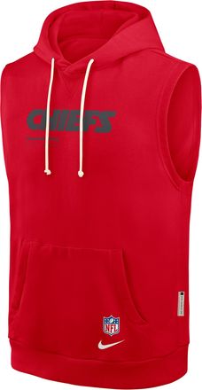 Nike Kansas City Chiefs Sideline Nike Mens Dri-FIT NFL Sleeveless Pullover Hoodie in Red | 03B465N7G-0CN