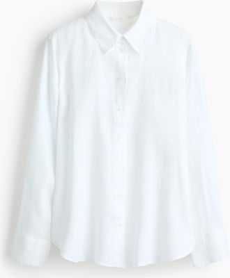 H&M Leinenbluse - Weiss