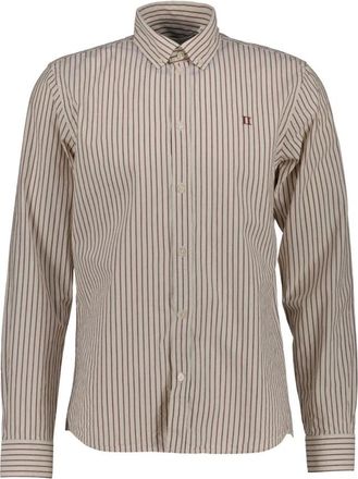 Les Deux Konrad Gestreepte Oxford Shirt - Heren - Casual Overhemden - Beige - XL - Katoen - Overhemden
