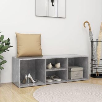 vidaXL Shoe Storage Bench Concrete Grey 105x35x35 cm Engineered Wood Vidaxl