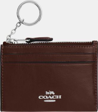 Coach Womens Mini Skinny Id Case - Dark Brown Leather - One Size