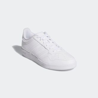 adidas Sneaker ADIDAS SPORTSWEAR HOOPS 4.0, Damen, Gr. 42,5, schwarz-weiss (cloud wei&szlig;, cloud wei&szlig;, core schwarz), Synthetik, Schuhe Sneaker