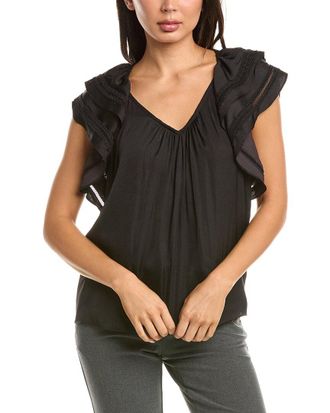 T Tahari Flutter Sleeve Airflow Blouse