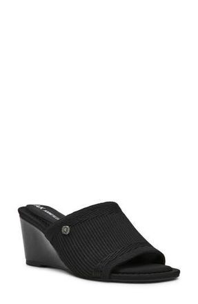 Anne Klein Capley Wedge Sandal in Black Knit at Nordstrom Rack, Size 7.5