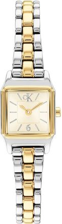 Calvin Klein Womens Square Monogram Bracelet Watch - Metallic