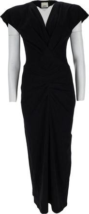Isabel Marant Fitted Midi Dress With Deep V-Neckline And Structured Shoulders