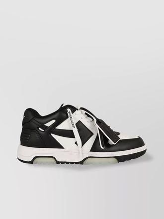 Off-white leather low-top sneakers