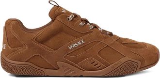 Versace Sneakers Galaxia in pelle scamosciata - Marrone