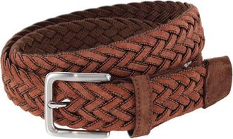 Trafalgar Store Apollo Italian Braided Suede Versatile Belt in Light Brown at Nordstrom, Size 40