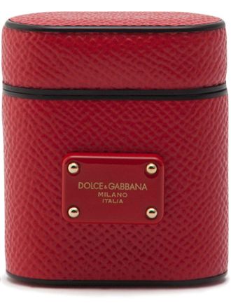 Dolce & Gabbana Custodia per AirPods con placca logo - Rosso
