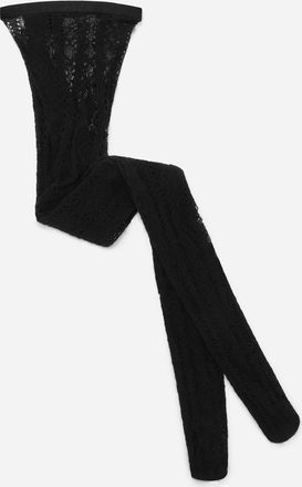 Dolce & Gabbana Openwork Cotton Tights - Woman Socks And Tights Black S