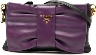 Prada Pre-owned Prada Bicolor Nappa Fiocco Bow Clutch on Strap D7U4EKUV557CGKW4