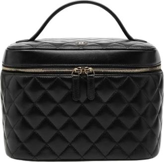 Chanel Pre-owned Vanity Bag - Dames - Vintage Handtas - Zwart - ONE Size - Leer - Vintage