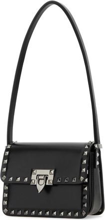 Valentino Garavani Womens Black Leather Rockstud23 Shoulder Bag&acirc; Nero Borse A Tracolla