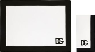Dolce & Gabbana White DG Logo Print Placemat - Unisex - Cotton