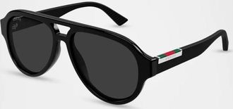 Gucci Grey Pilot Mens Sunglasses GG2088S 001 55