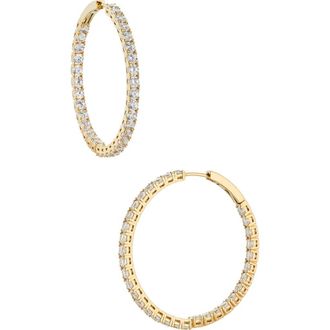 Nadri Perfect Inside Out Hoop Earrings in Gold at Nordstrom