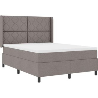 vidaXL Box Spring Bed with Mattress Taupe 160 x 200 cm Fabric vidaXL