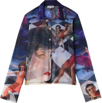 Sunnei Camicia con stampa grafica - Blu