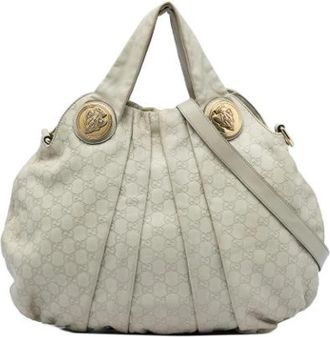 Gucci Pre-owned Hysteria Bag - Dames - Vintage Handtas - Beige - ONE Size - Leer - Vintage
