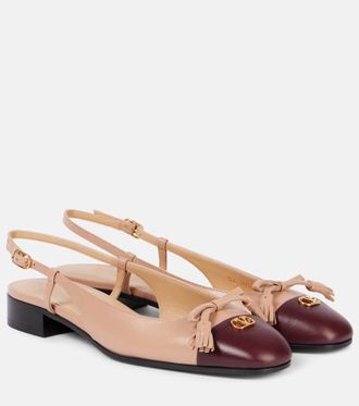 Valentino Garavani Valet Du Roi leather slingback flats