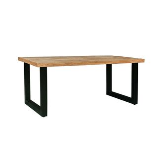 Jaipur Furniture Induse Dining Table - Mango Wood/Iron - L90 x W180 x H76 cm - Mango PP Saw Finish in Brown