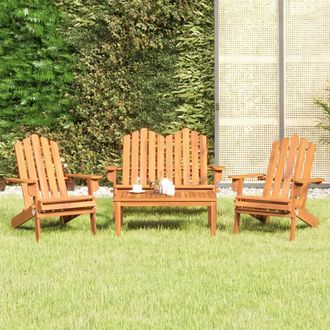 vidaXL Juego De Muebles De Jard&iacute;n Adirondack 4 Piezas Madera Acacia Vidaxl