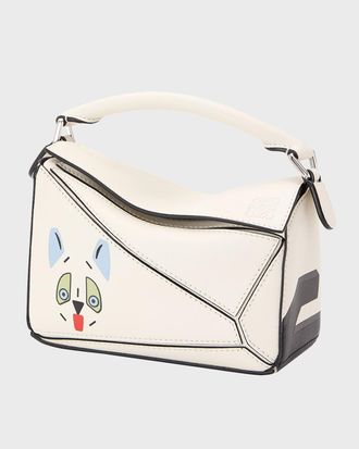 Loewe x Louis Wain Puzzle Futurist Cats Top-Handle Bag in Leather