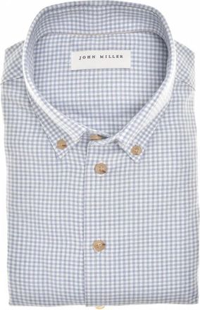 John Miller Heren, Overhemden, Blauw, Maat: M