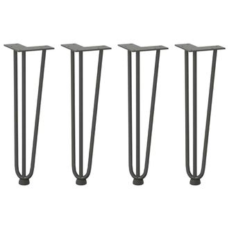 Berkfield Home Hairpin Table Legs 4 pcs Anthracite 42 cm Solid Steel in Black
