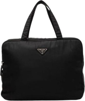 Prada Pre-owned Nylon Cosmetic Bag - Dames - Vintage Handtas - Zwart - ONE Size - Nylon - Vintage