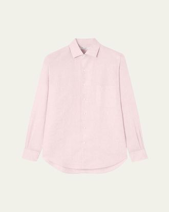 Loro Piana Mens Andre Long-Sleeve Linen Shirt