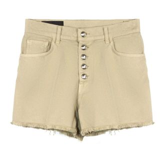 Dondup Denim Shorts, female, Beige, Size: W28 Frayed Denim Shorts
