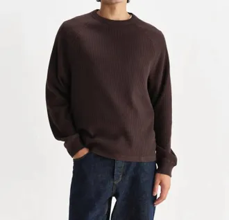 Wax London Riley Crew Sweater In Dark Brown