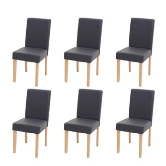 Hhg Hhg - Lote De 6 Sillas De Comedor Silla De Cocina Littau, Polipiel, Gris Mate, Patas Claras