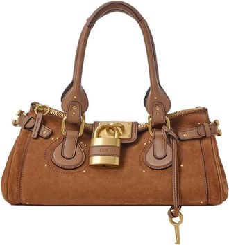 Chlo&eacute; Paddington Schoudertas - Dames - Handtassen - Bruin - ONE Size - Leer - Tassen