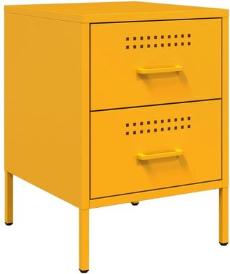 vidaXL Bedside Cabinet Mustard Yellow 36x39x50.5 cm Steel vidaXL