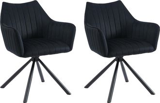 Vente-Unique Conjunto de 2 sillas con brazos de terciopelo y metal - Negro - IZIALI de Pascal MORABITO