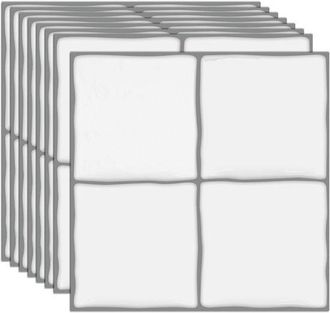 OEM Pack De 10 Pegatinas En Blanco Cl&aacute;sico - Adhesivos De Pared Autoadhesivos - 15,25 X 15,25 Cm - Resistente Al Agua