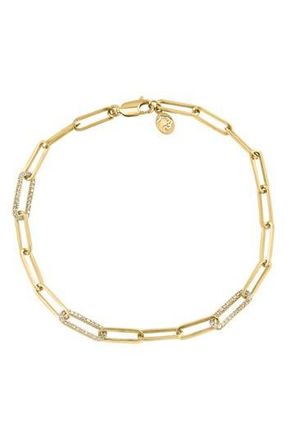 Effy 14k Yellow Gold Plated Sterling Silver Diamond Chain Bracelet - 0.28 ctw. in White at Nordstrom Rack