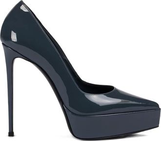 Le Silla 140 mm Lady lakleren pumps met plateauzool - Groen