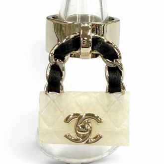 Chanel Black White Band Ring (Pre-Owned)
