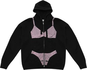 Vaquera Sudadera con cremallera Trompe Loeil - Sweatshirts & Hoodies - Mujer - Negro - M