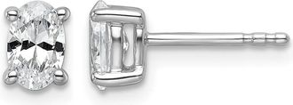 Diamond2Deal 14k Gold 3/4 ct Oval Lab Grown Diamond Stud Earrings VS Clarity, D-E Color