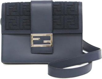 Fendi Pre-owned Canvas fendi-bags - Dames - Vintage Schoudertas - Blauw - ONE Size - Leer - Vintage